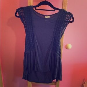 WORN ONCE! Navy Blue Lace Top 🌟OFFER AWAY!🌟